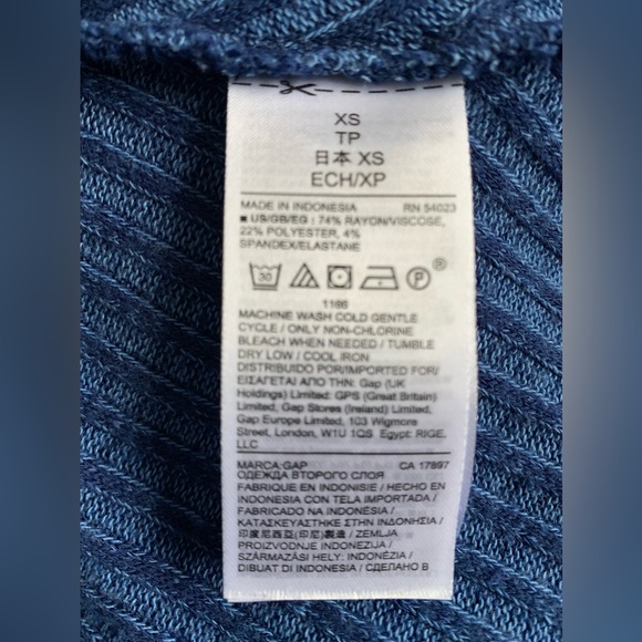 Gap Short Sleeve Blue Ribbed Dress - Picture 4 of 4